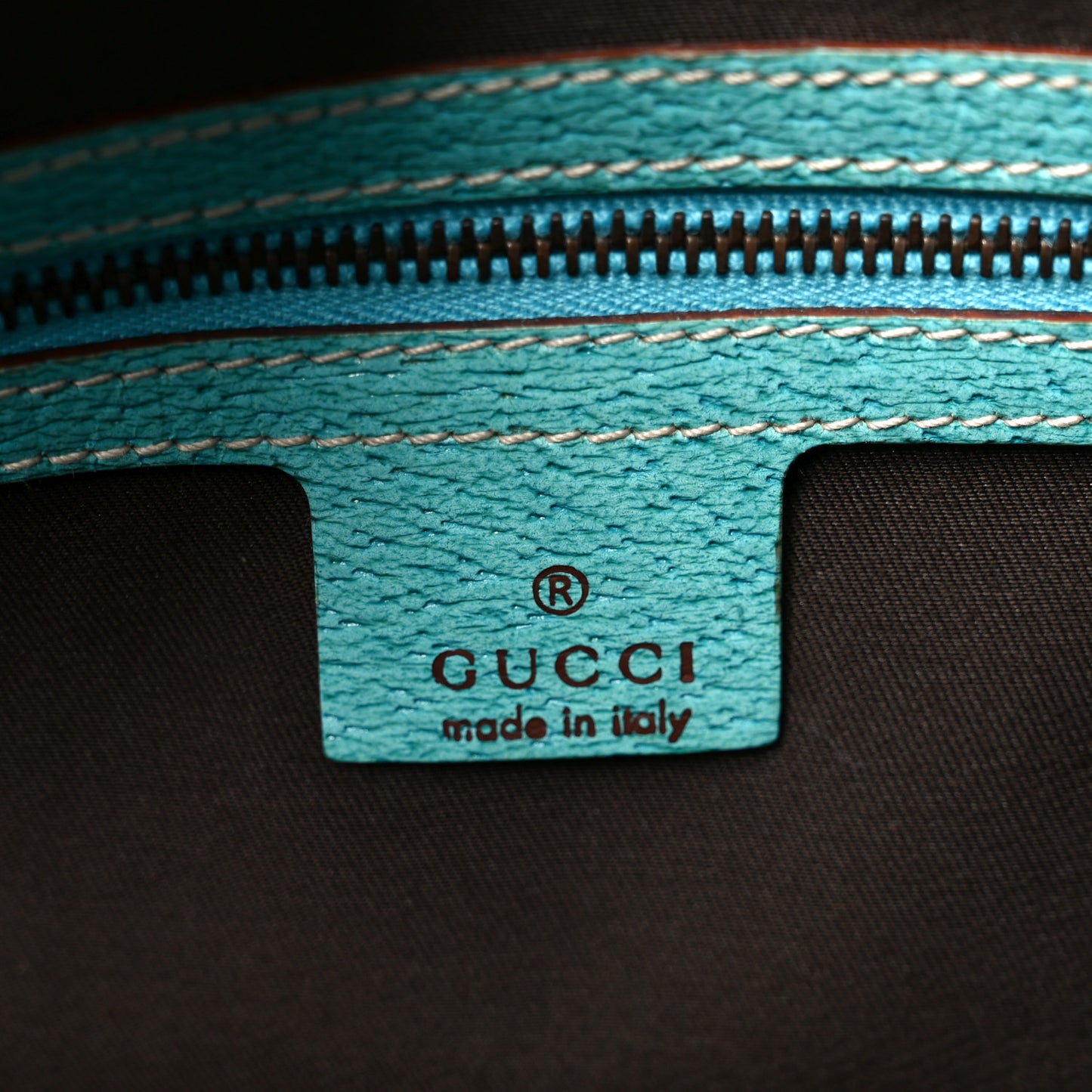 Monogram Calfskin Large Bardot Shoulder Bag Turquoise