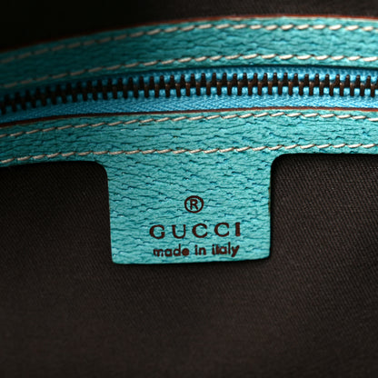 Gucci Monogram Calfskin Large Bardot Shoulder Bag Turquoise 6 of 9