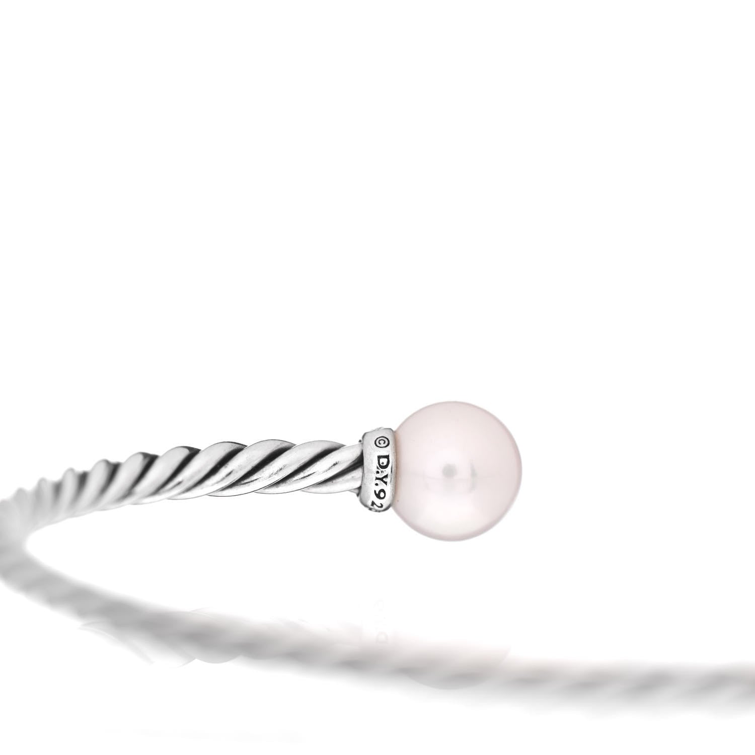 David Yurman Sterling Silver Diamond Pearl 9mm Solari Bracelet 4 of 4