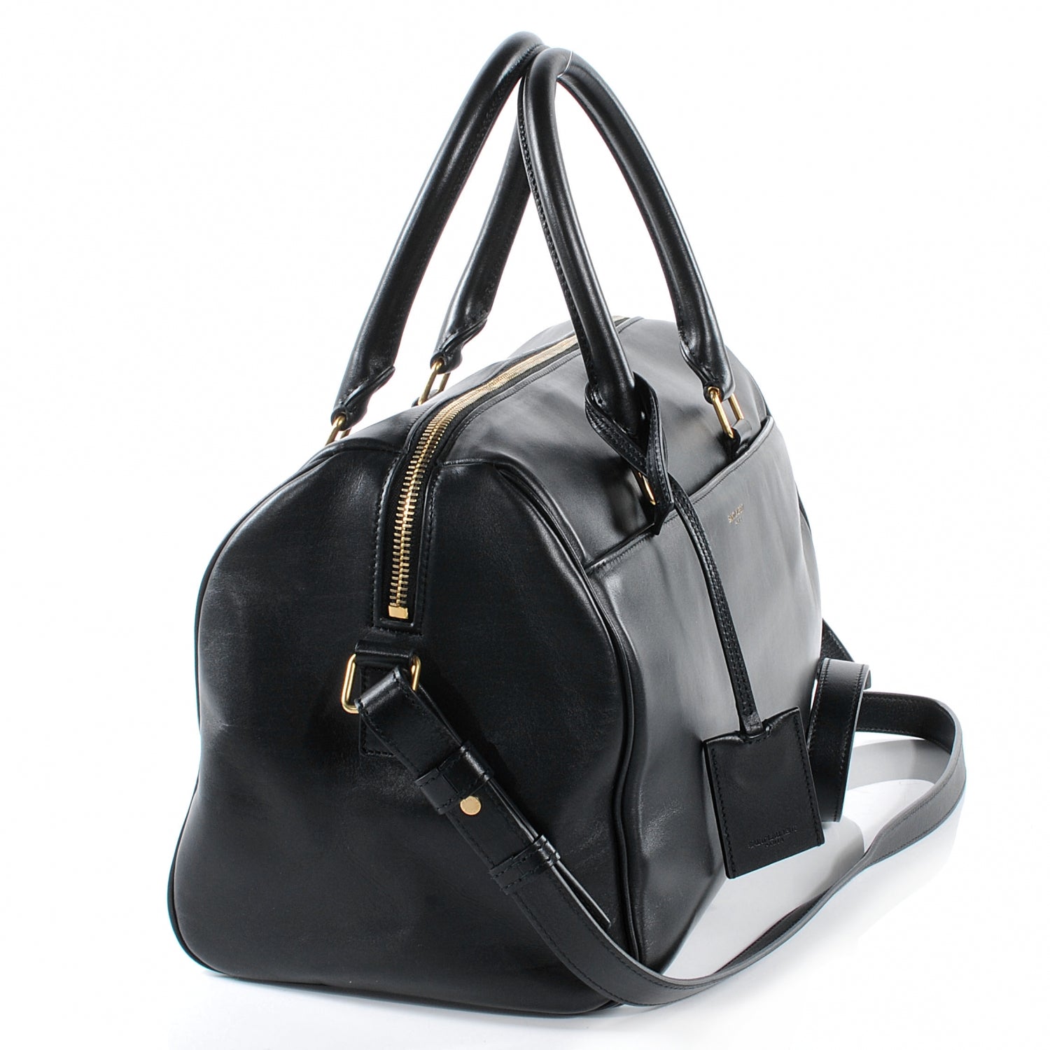 Saint Laurent Leather Classic Duffle 6 Bag Black 4 of 10