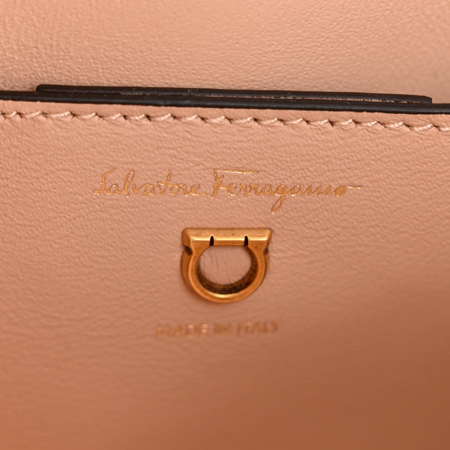 Salvatore Ferragamo Calfskin Trifolio Shoulder Bag Amaretti 6 of 10
