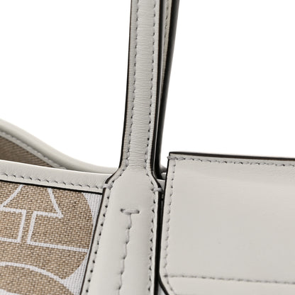 Salvatore Ferragamo Canvas Calfskin Gancini Tote White Beige 12 of 12