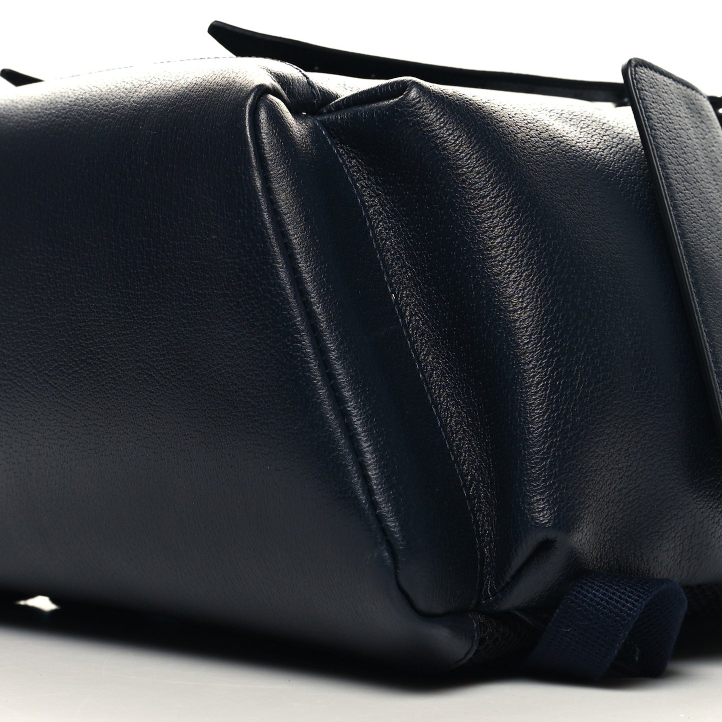 Textured Dollar Calfskin Web Medium Ophidia Double Buckle Backpack Blue Agata