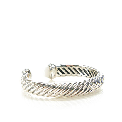 David Yurman Sterling Silver White Agate 10mm Waverly Bracelet 4 of 6