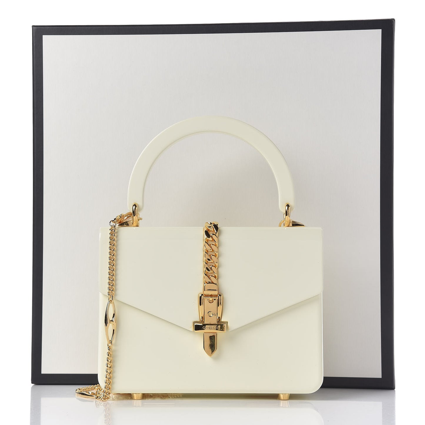 Plexiglass Mini Sylvie 1969 Top Handle Bag Ivory