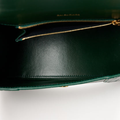 Balenciaga Shiny Calfskin Crocodile Embossed Small Hourglass Top Handle Bag Forest Green 5 of 11