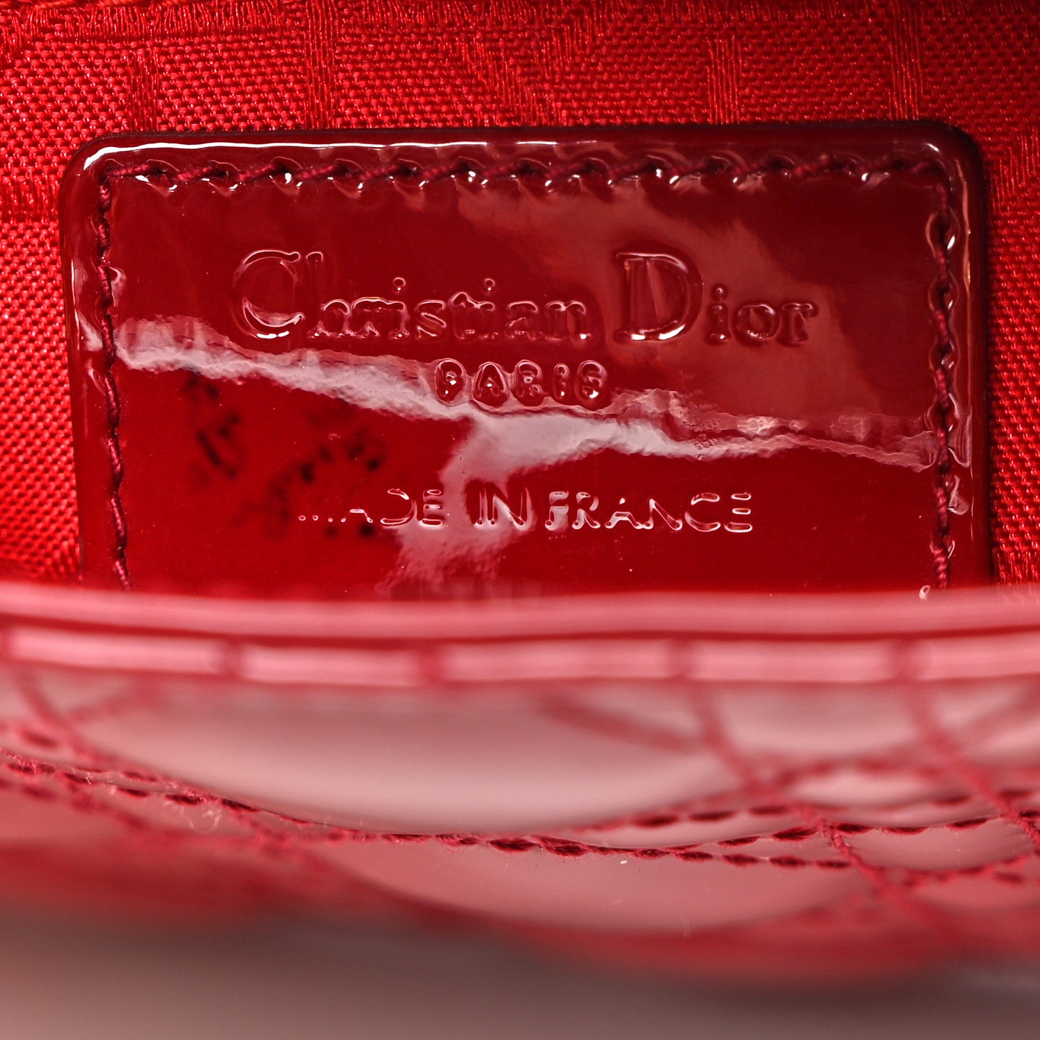 Christian Dior Patent Cannage Mini Lady Dior Red 6 of 10