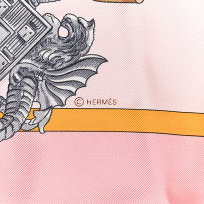 Hermes Silk Harnais De Cour Scarf 90 Rose Beige Caramel 4 of 6