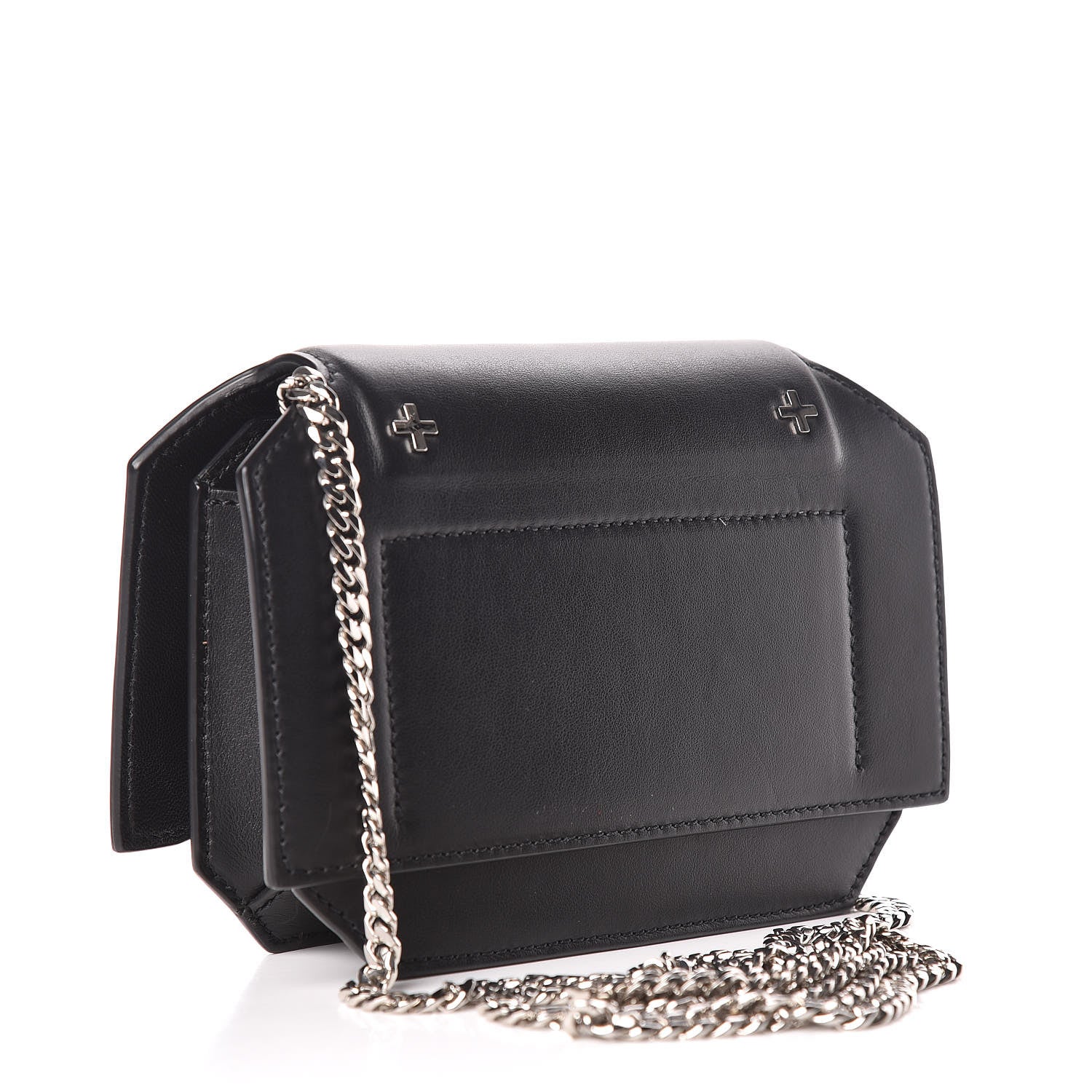 Givenchy Calfskin Cross Embellished Bow Cut Chain Bag Black 3 of 13