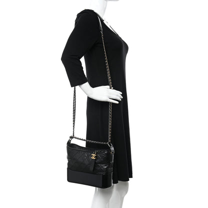 Chanel Aged Calfskin Quilted New Medium Gabrielle Hobo Black 2 of 11