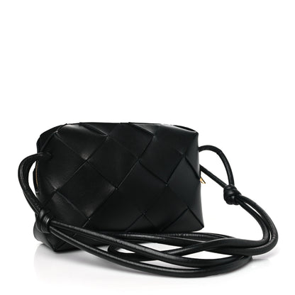 Bottega Veneta Lambskin Maxi Intrecciato Small Cassette Camera Bag Black 3 of 9