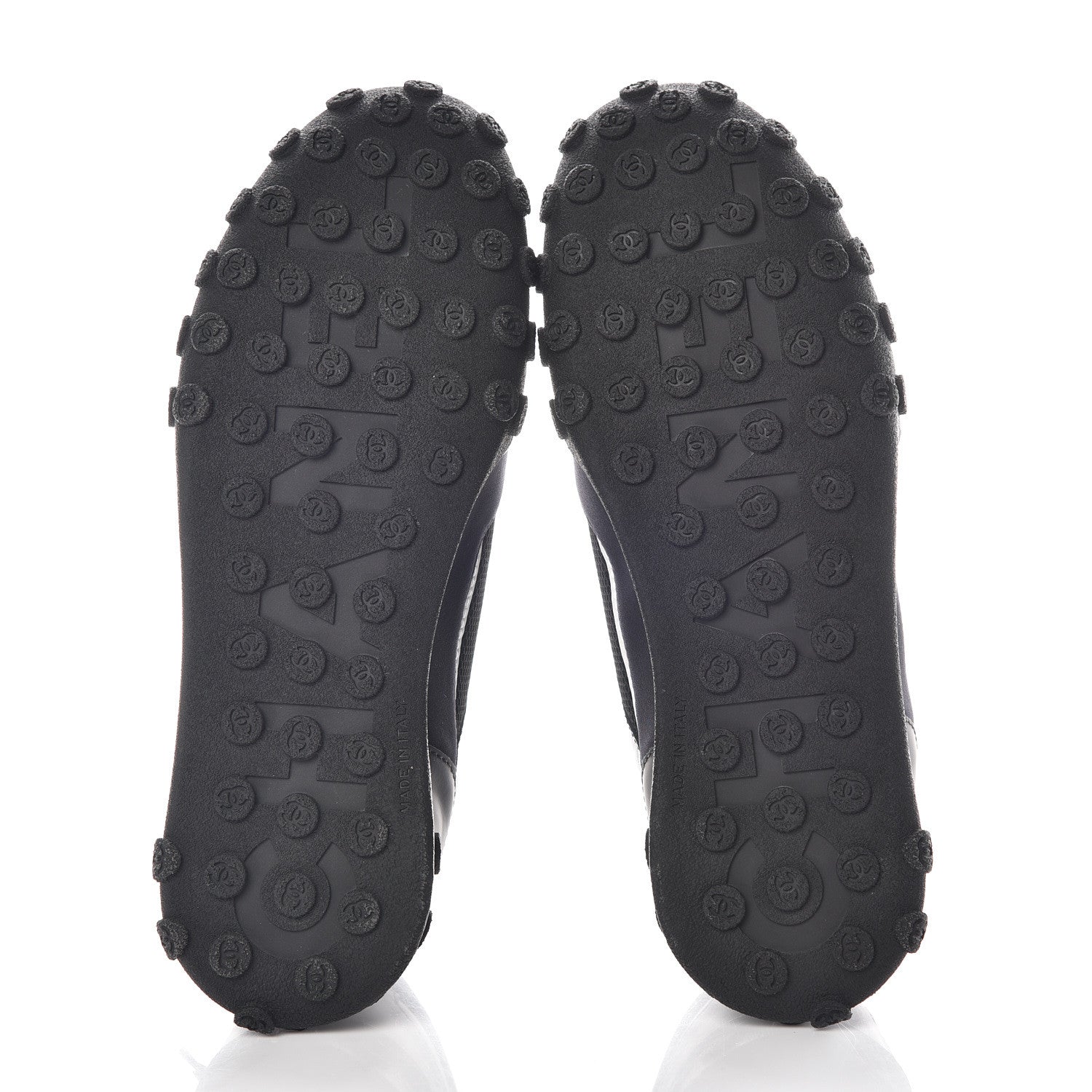 Chanel Calfskin Mesh Lycra Sneakers 38.5 Black 5 of 8