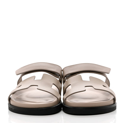 Hermes Calfskin Womens Chypre Sandals 39 Beige Mastic 2 of 9