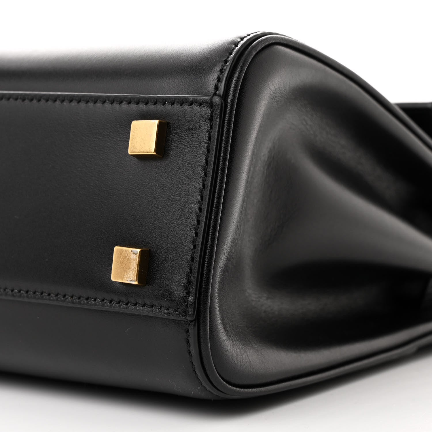 Saint Laurent Shiny Calfskin Le Fermoir Top Handle Bag Small Black 10 of 13