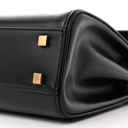 Saint Laurent Shiny Calfskin Le Fermoir Top Handle Bag Small Black 10 of 13