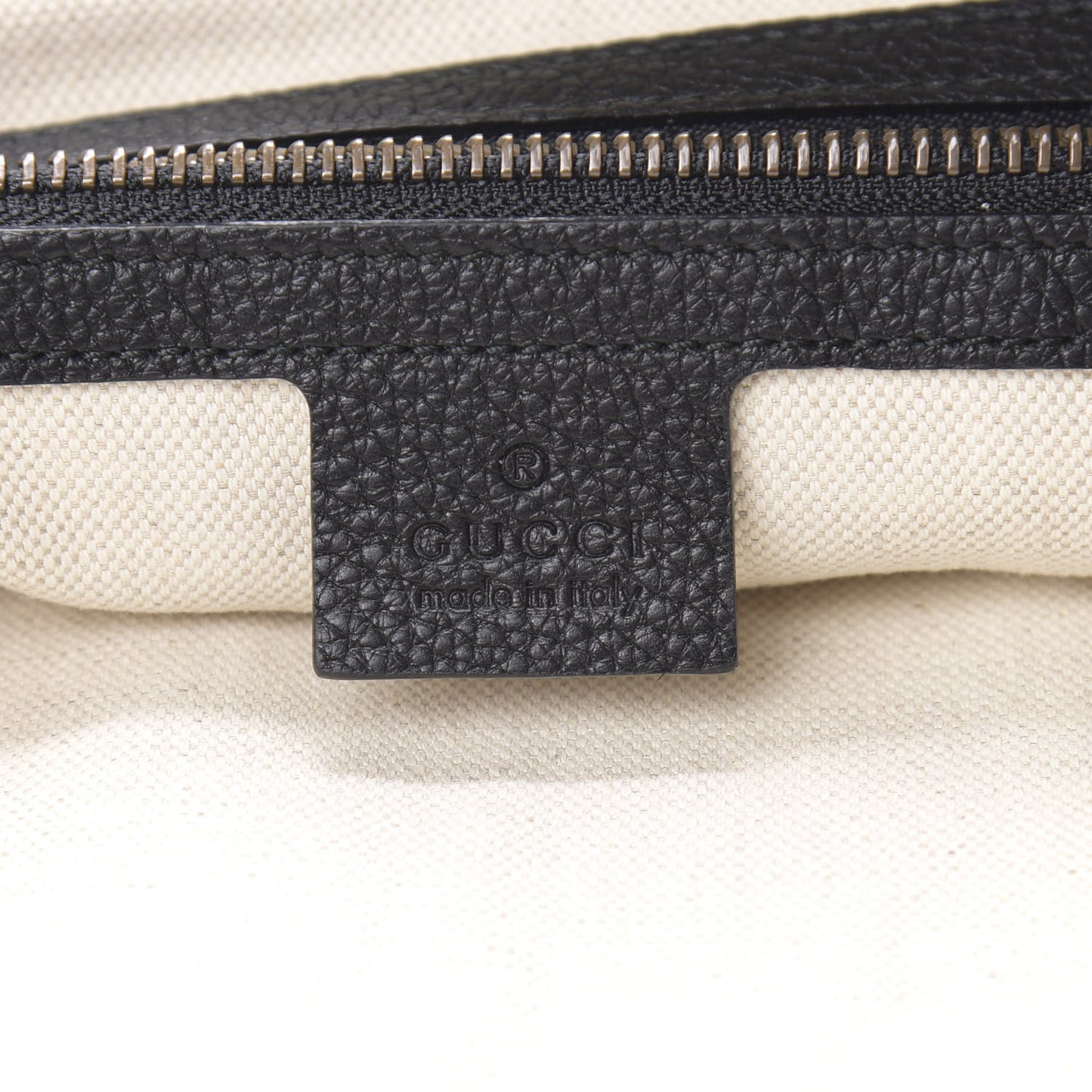 Grained Calfskin Logo Half Moon Hobo Black