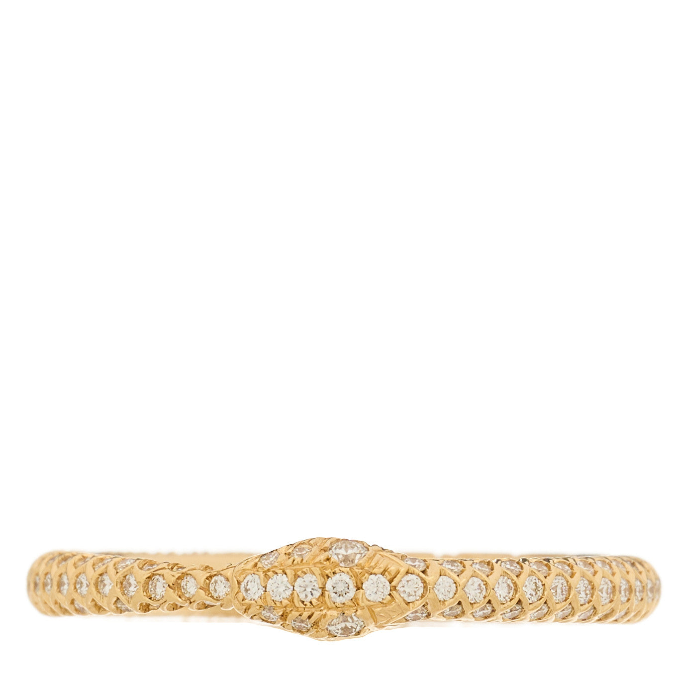 Gucci 18K Yellow Gold Diamond Ouroboros Snake Ring 54 7 1 of 6