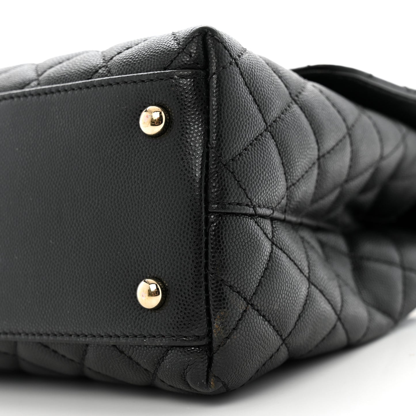 Caviar Quilted Medium Coco Handle Flap Black