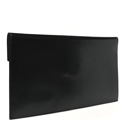 Saint Laurent Smooth Shiny Calfskin Monogram Uptown Pouch Black 3 of 8