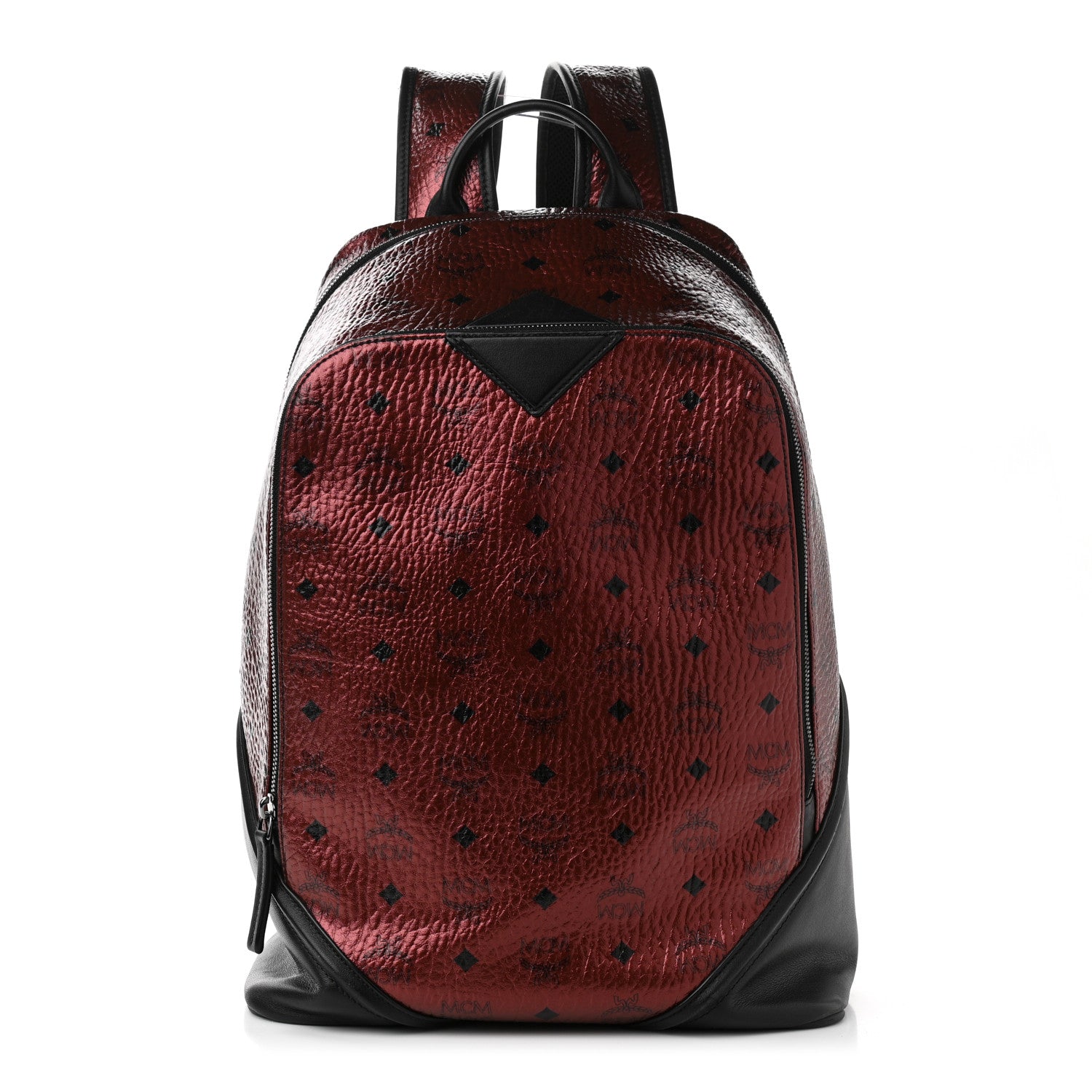 MCM Metallic Visetos Medium Duke Backpack Scooter Red 1 of 15