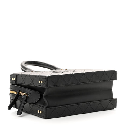 Chanel Calfskin Quilted Studded Square Vanity Case Black 4 of 10
