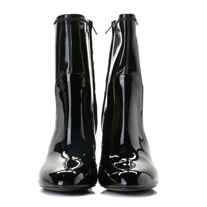 Louis Vuitton Patent Silhouette Ankle Boots 38.5 Black 3 of 12