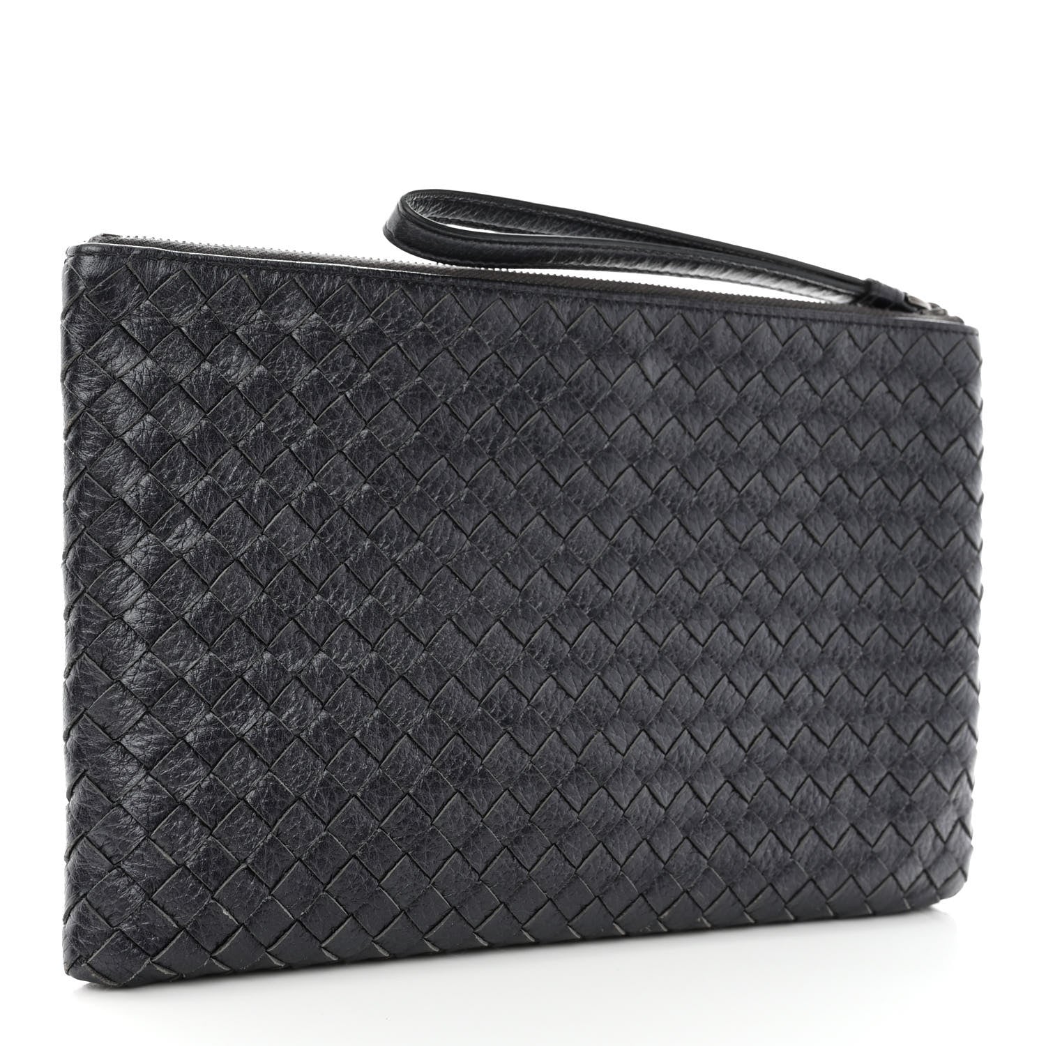 Bottega Veneta Cervo Intrecciato Wristlet Zip Pouch Black 3 of 7