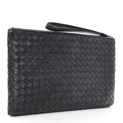 Bottega Veneta Cervo Intrecciato Wristlet Zip Pouch Black 3 of 7