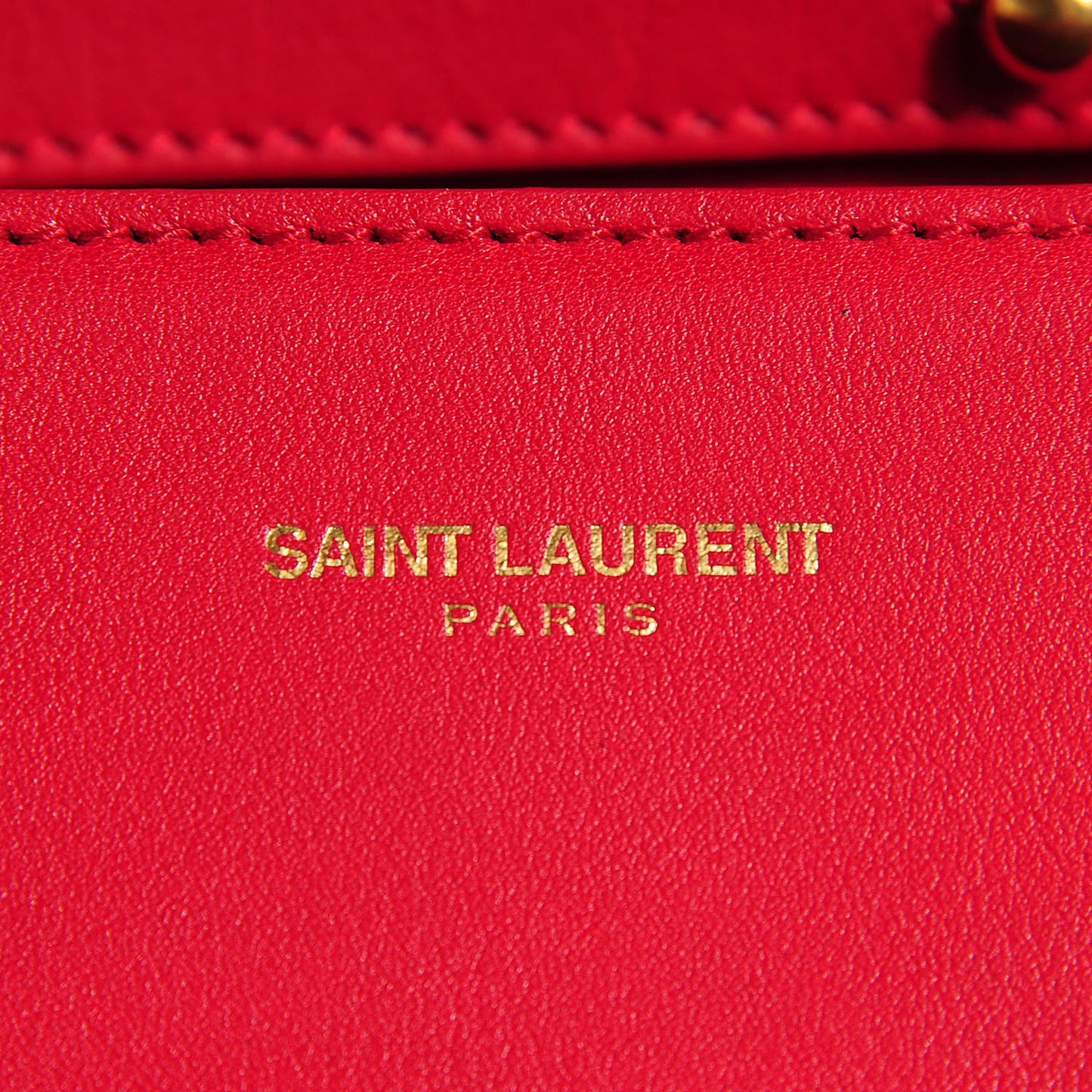 Calfskin Mini Y Ligne Crossbody Pochette Bag Rouge Orient