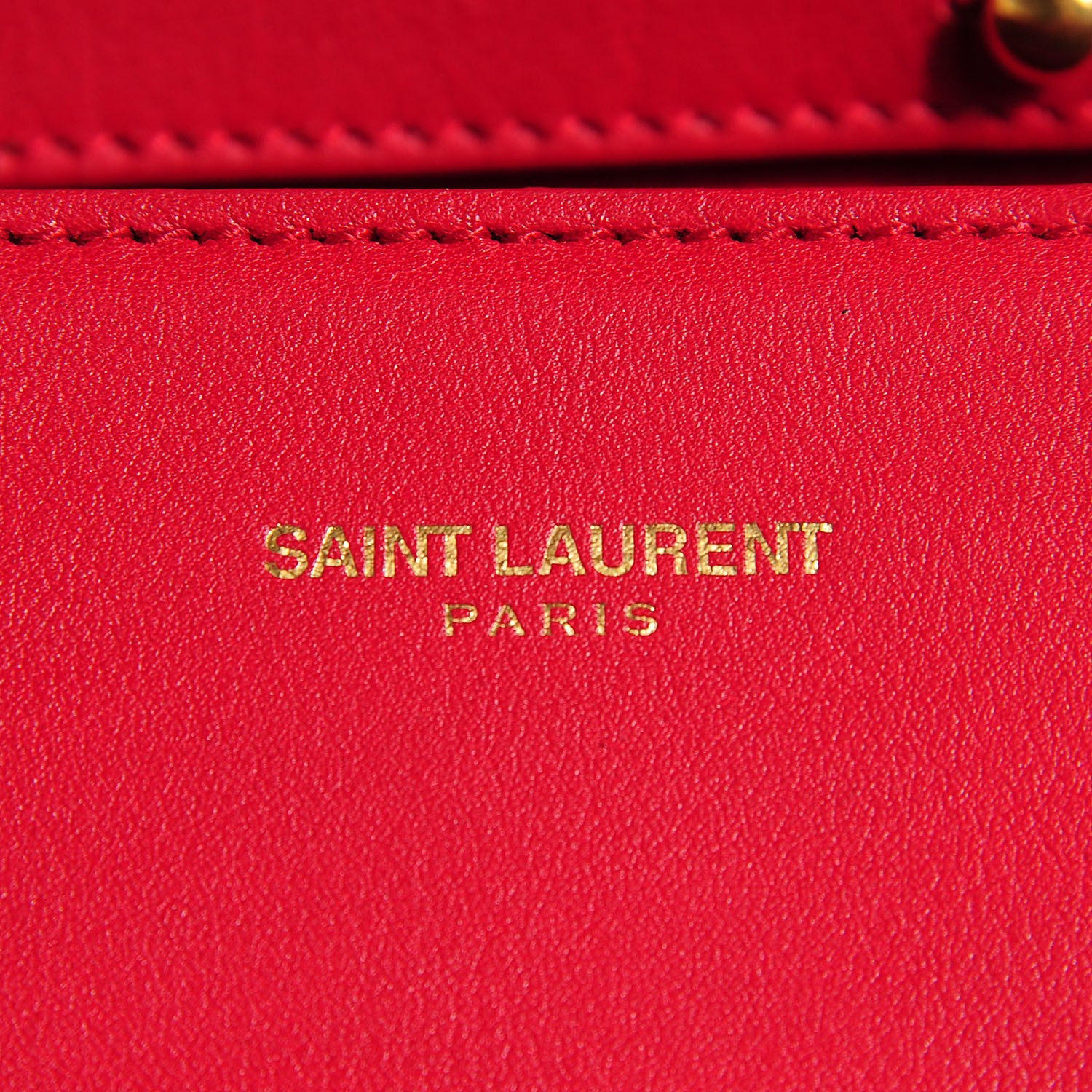 Saint Laurent Calfskin Mini Y Ligne Crossbody Pochette Bag Rouge Orient 6 of 9