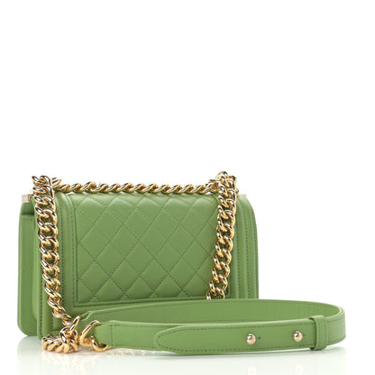 Chanel Calfskin Quilted Small Boy Flap Green 3 of 10