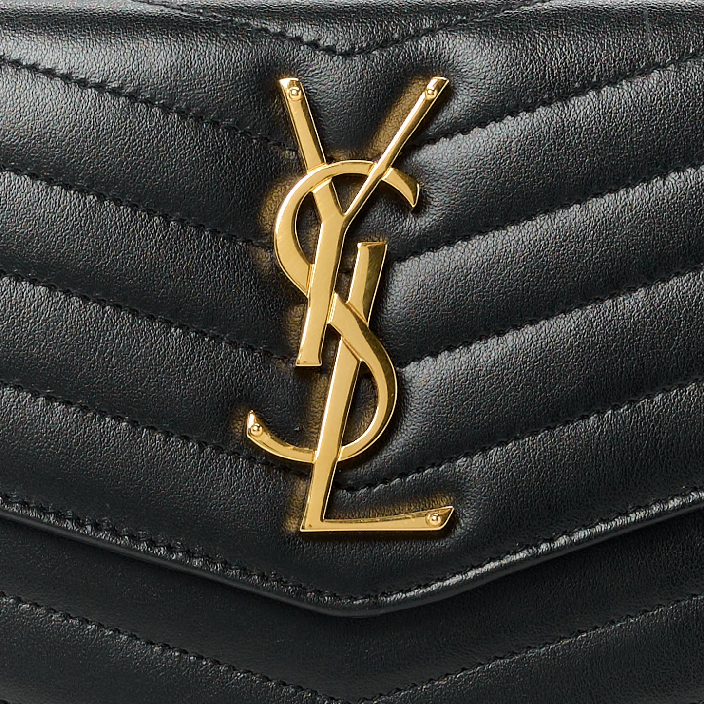 Calfskin Matelasse Chevron Monogram Uptown Clutch Black
