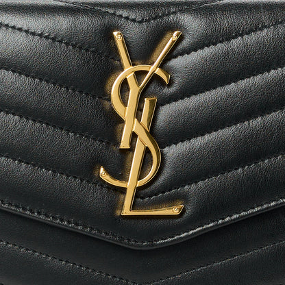 Saint Laurent Calfskin Matelasse Chevron Monogram Uptown Clutch Black 8 of 10