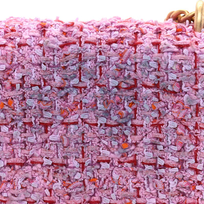 Chanel Tweed Enamel Quilted Pending CC Mini Wallet On Chain WOC Pink Purple 12 of 12