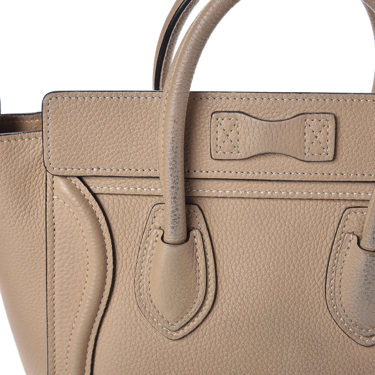 Drummed Calfskin Nano Luggage Dune