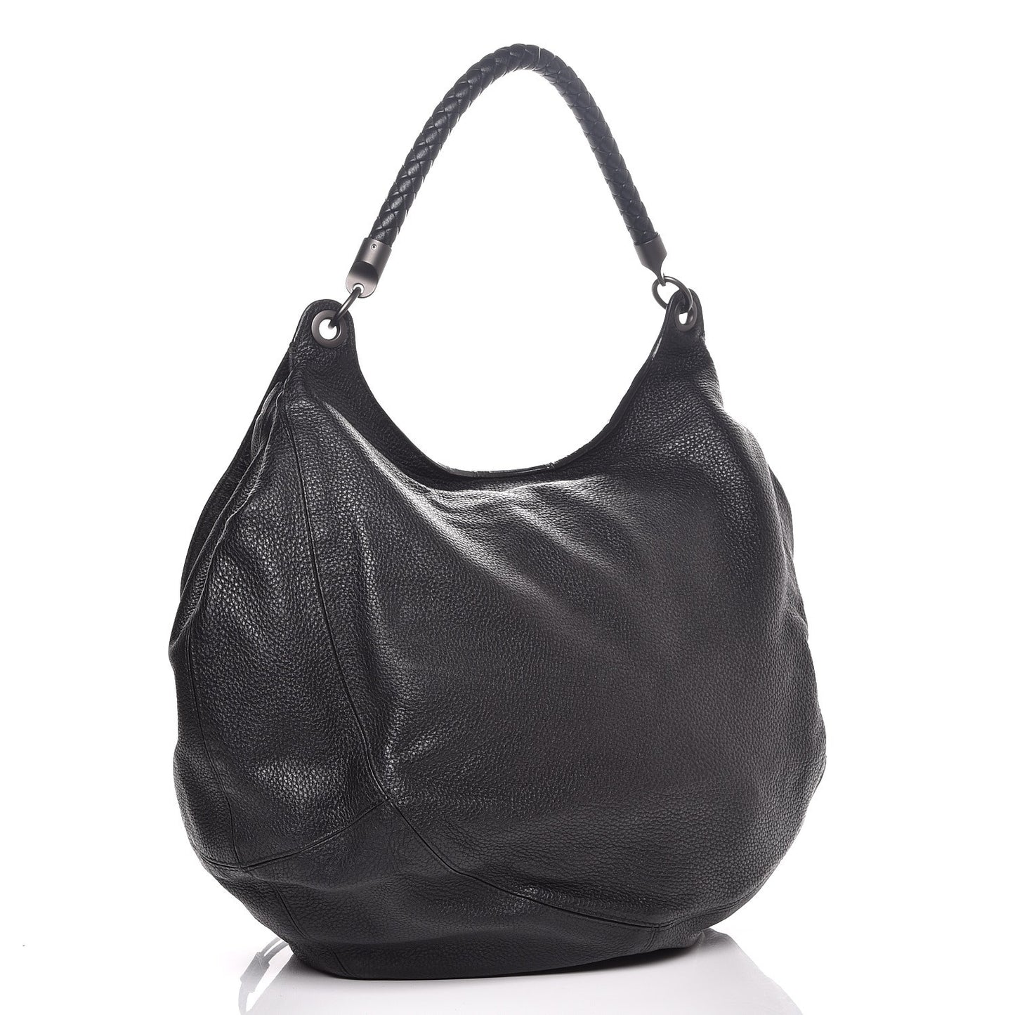 Cervo Intrecciato Flap Hobo Nero Black