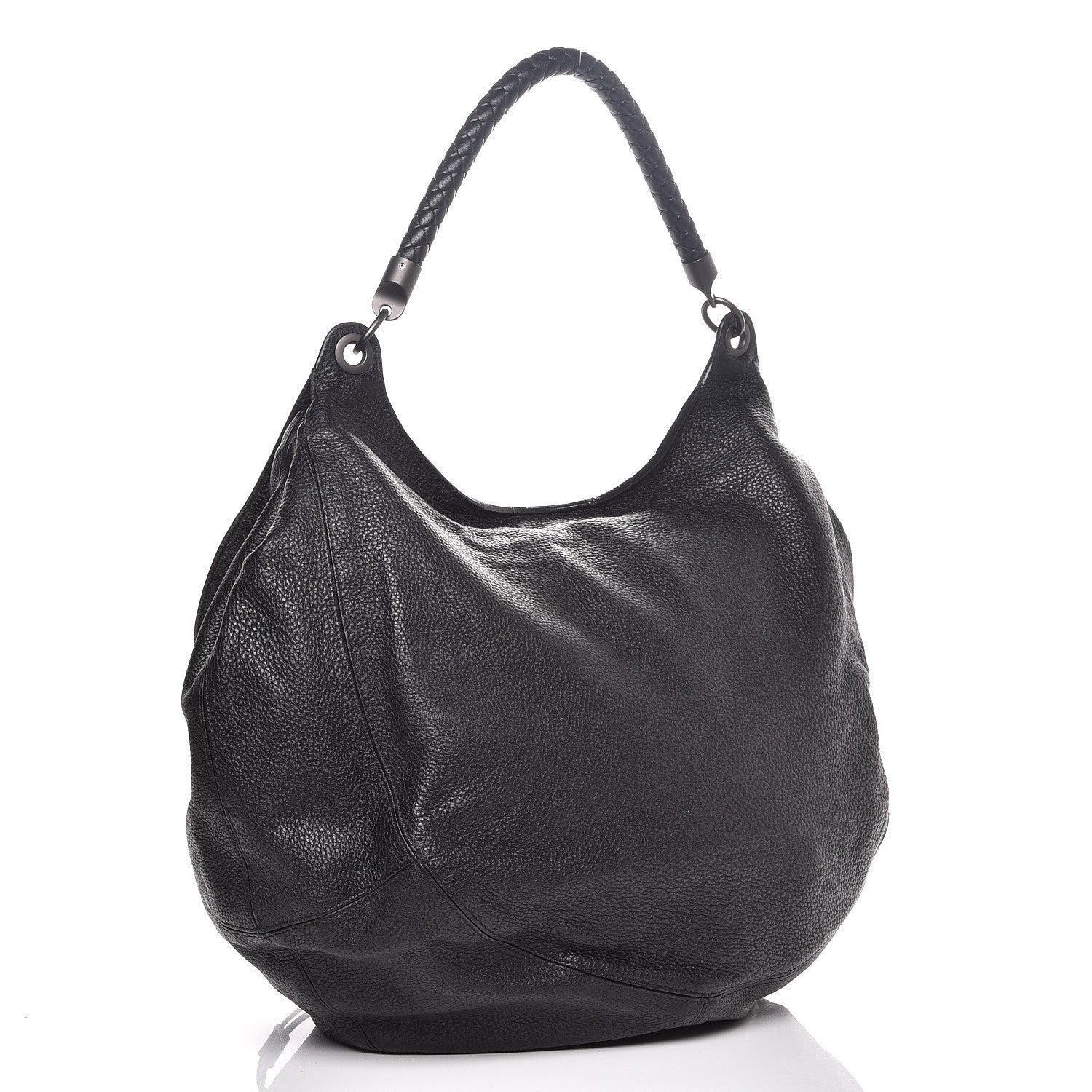 Bottega Veneta Cervo Intrecciato Flap Hobo Nero Black 3 of 8