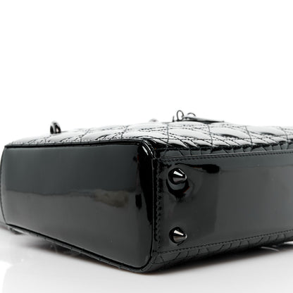 Christian Dior Ultraglossy Patent Cannage Medium Lady Dior Black 9 of 10