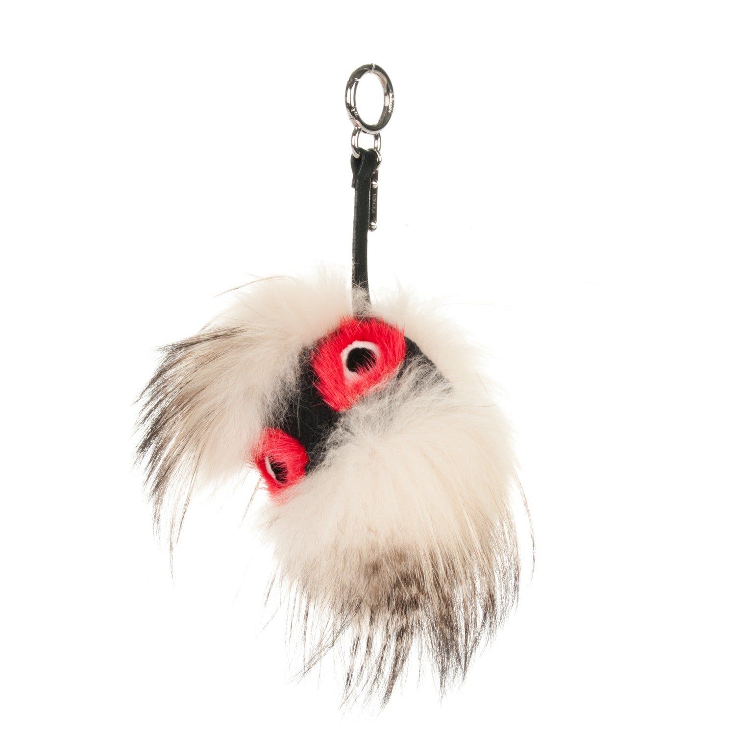 Fendi Mink Fox Rabbit Fur Vitello Flamingo Kurioso Monster Bag Bug Charm Beige Multicolor Black 1 of 4