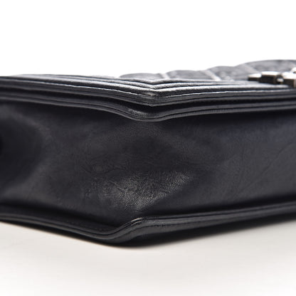 Chanel Crumpled Lambskin New Medium Studded Boy Flap Navy 8 of 10