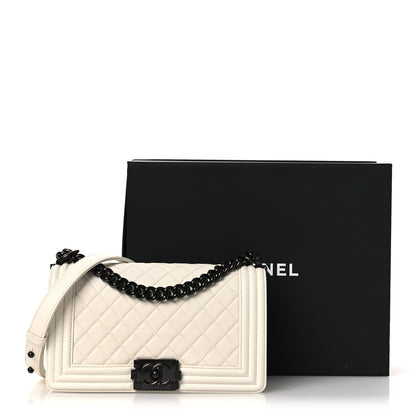 Chanel Calfskin Quilted Medium Boy Flap White 12 of 12