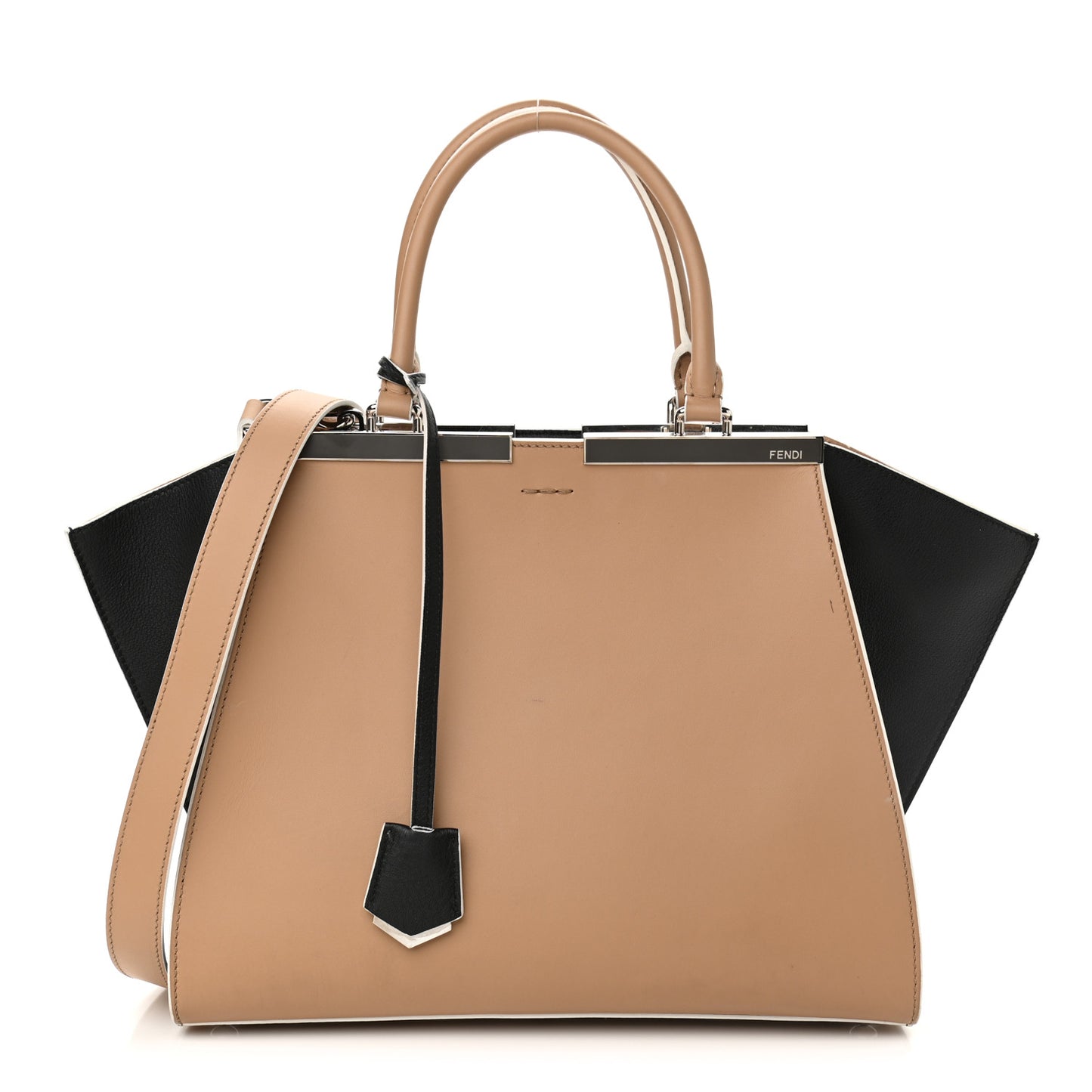 Vitello Baltico Dolce Petite 3Jours Tote Sand Black