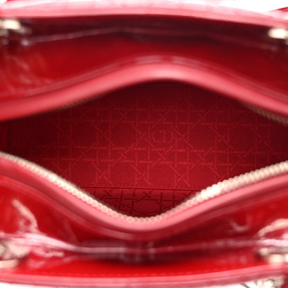 Christian Dior Patent Cannage Medium Lady Dior Red 5 of 10