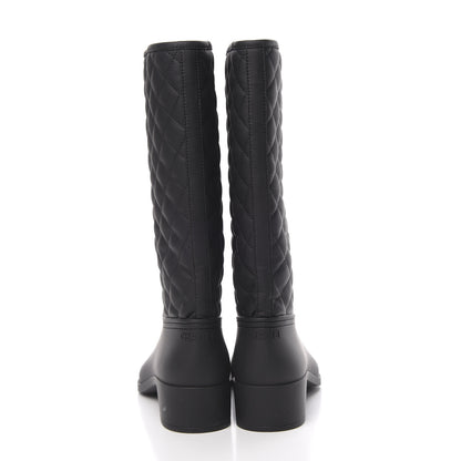 Chanel Rubber Quilted Rain Boots 41 Black 5 of 8