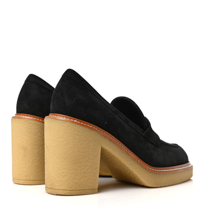 Hermes Suede Goatskin Didi 70 Loafers 38 Black 4 of 8
