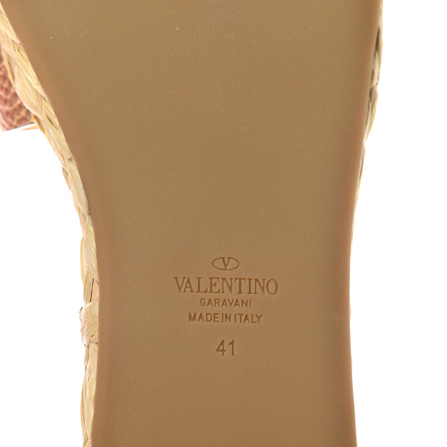 Metallic Pebbled Calfskin Vlogo Espadrille 5mm Flat Slide Sandals 41 Antique Brass