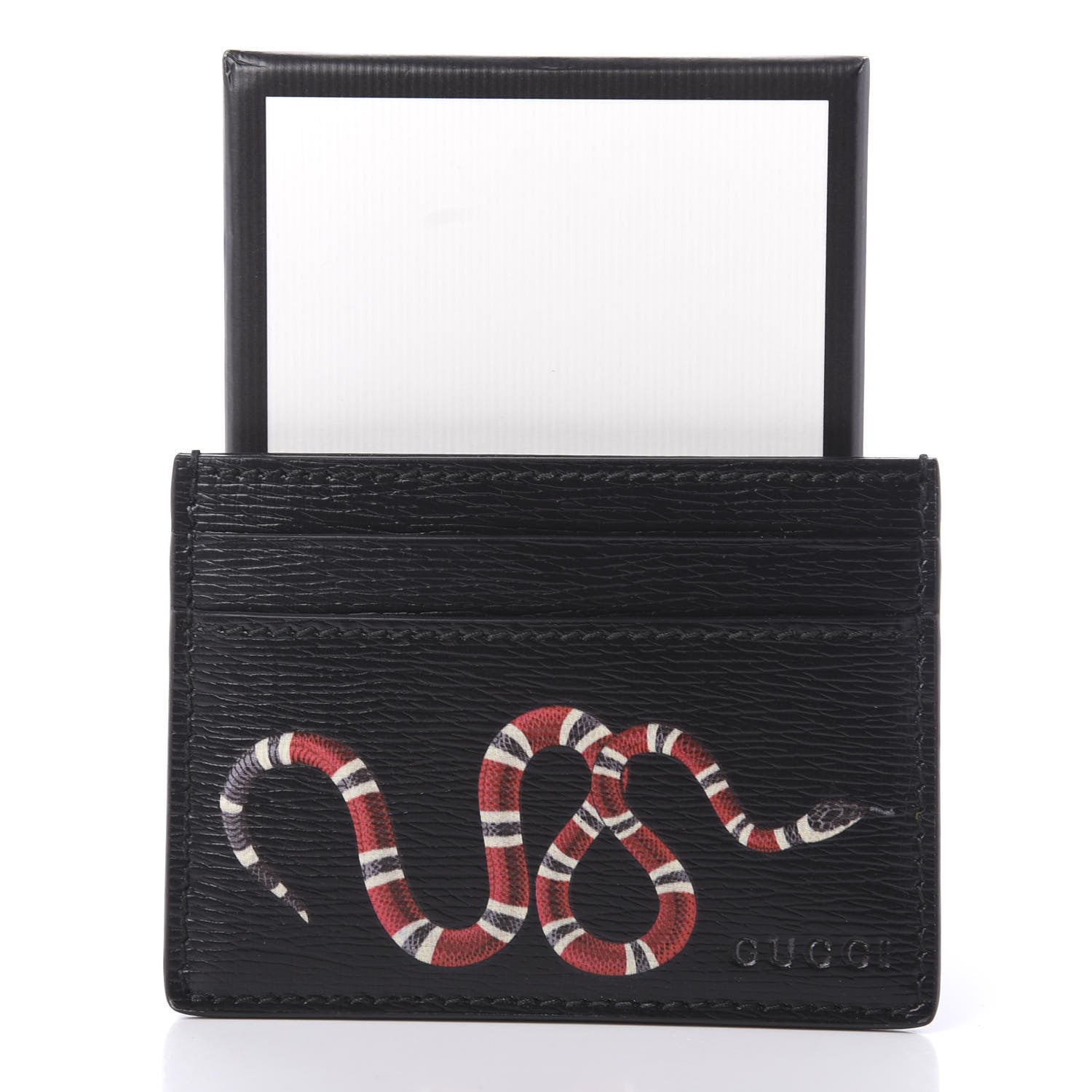 Gucci Calfskin Kingsnake Card Holder Black 9 of 9