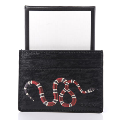 Gucci Calfskin Kingsnake Card Holder Black 9 of 9
