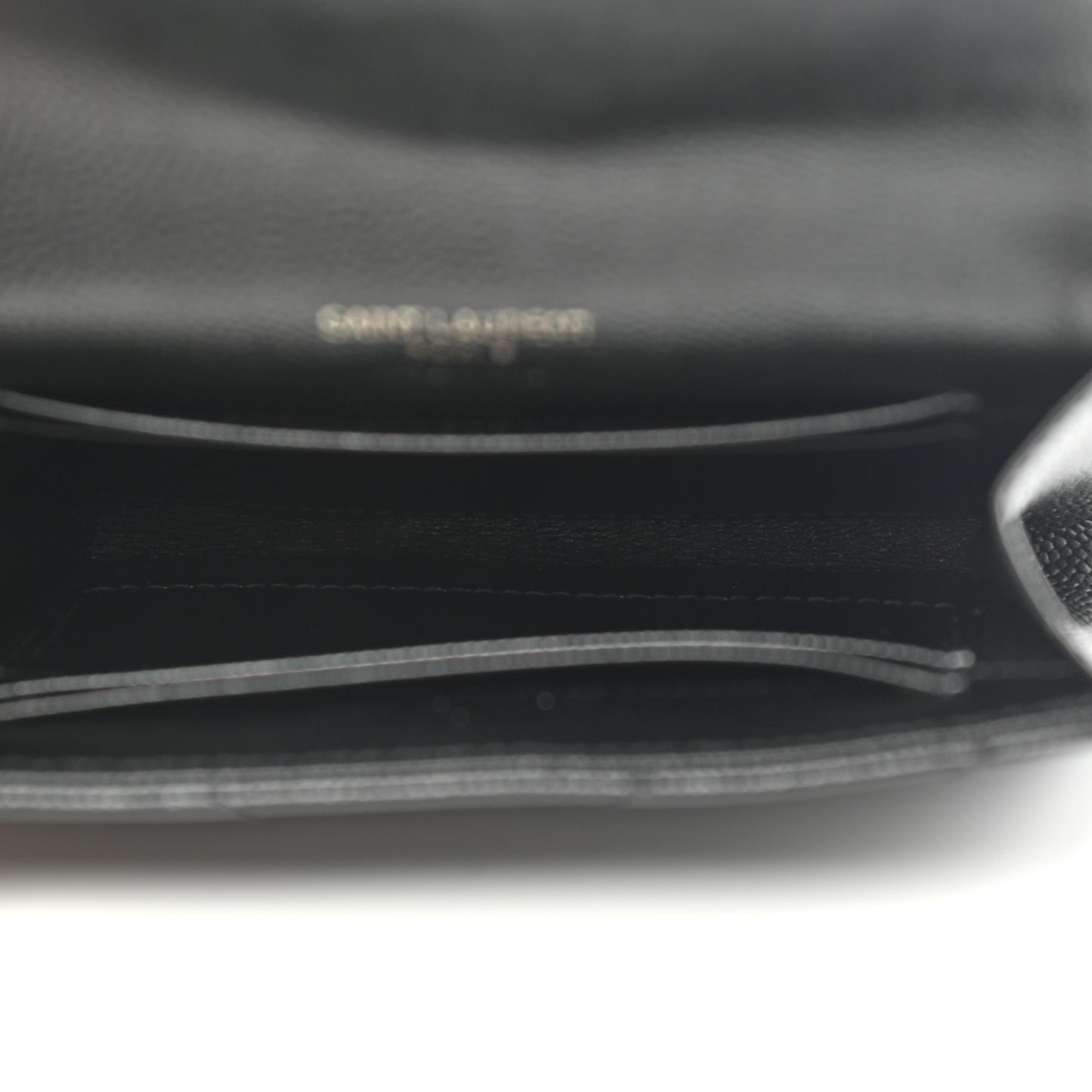 Grain De Poudre Matelasse Chevron Small Monochrome Monogram Envelope Wallet Black