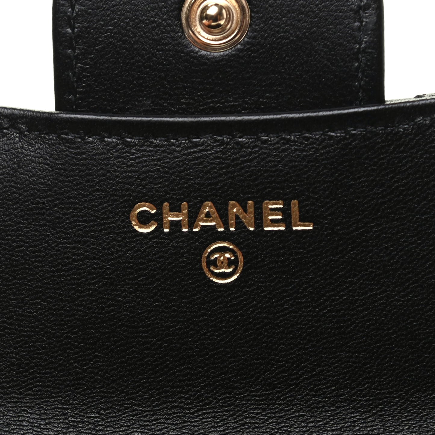 Lambskin Quilted Top Handle Flap Coin Purse With Chain Black